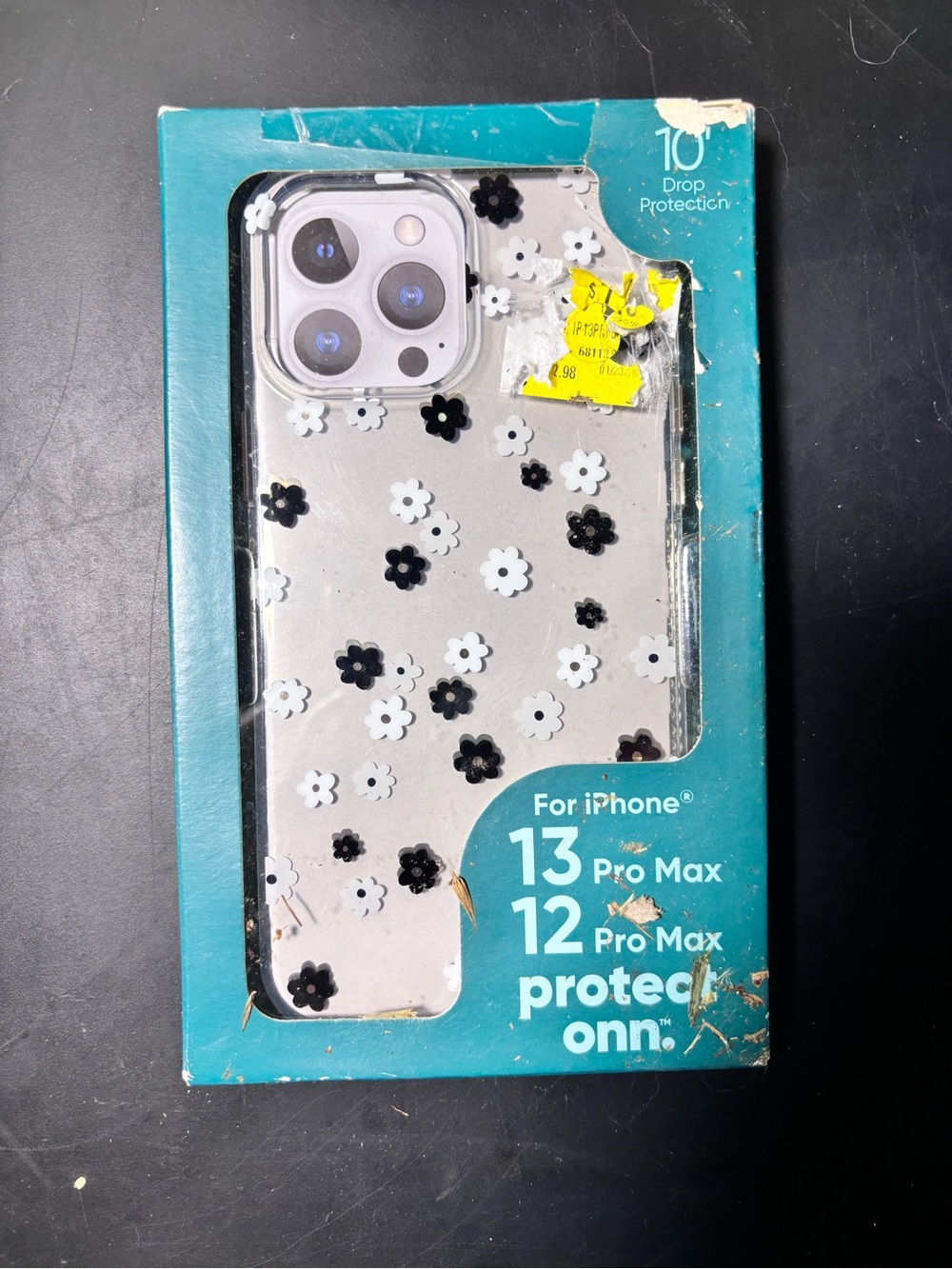 On Running Clear Floral iPhone Case with Black and White Flowers